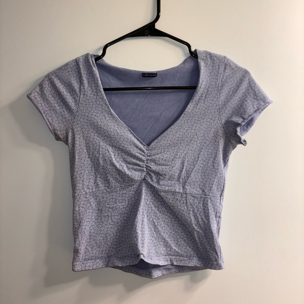 light blue brandy melville floral top